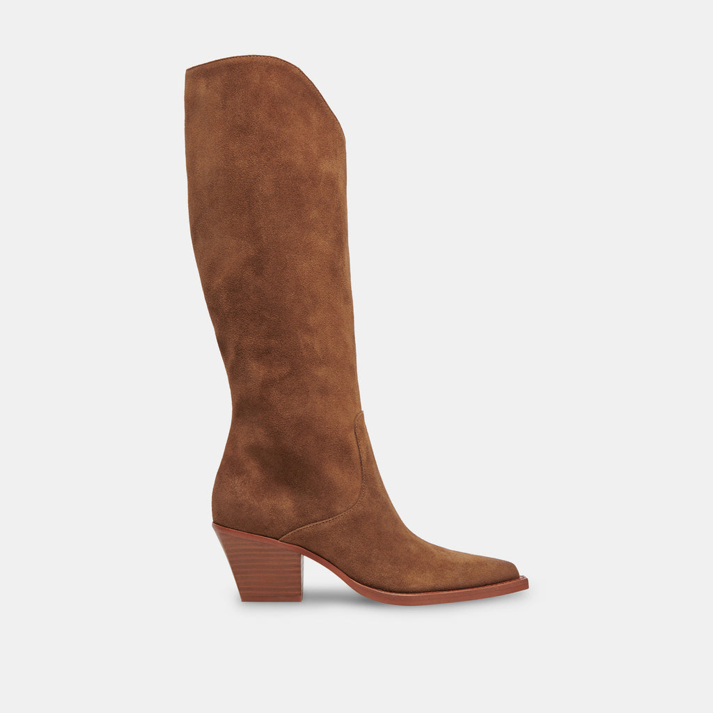 Raj Boots in Brown Suede | Women's Brown Suede Knee-High Boots– Dolce Vita 6908079276098