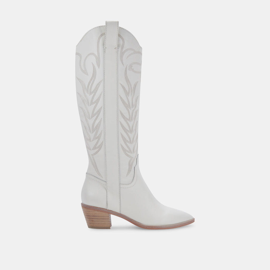 SOLEI Boots White Leather | White Leather Cowboy Boots– Dolce Vita 4391054049346