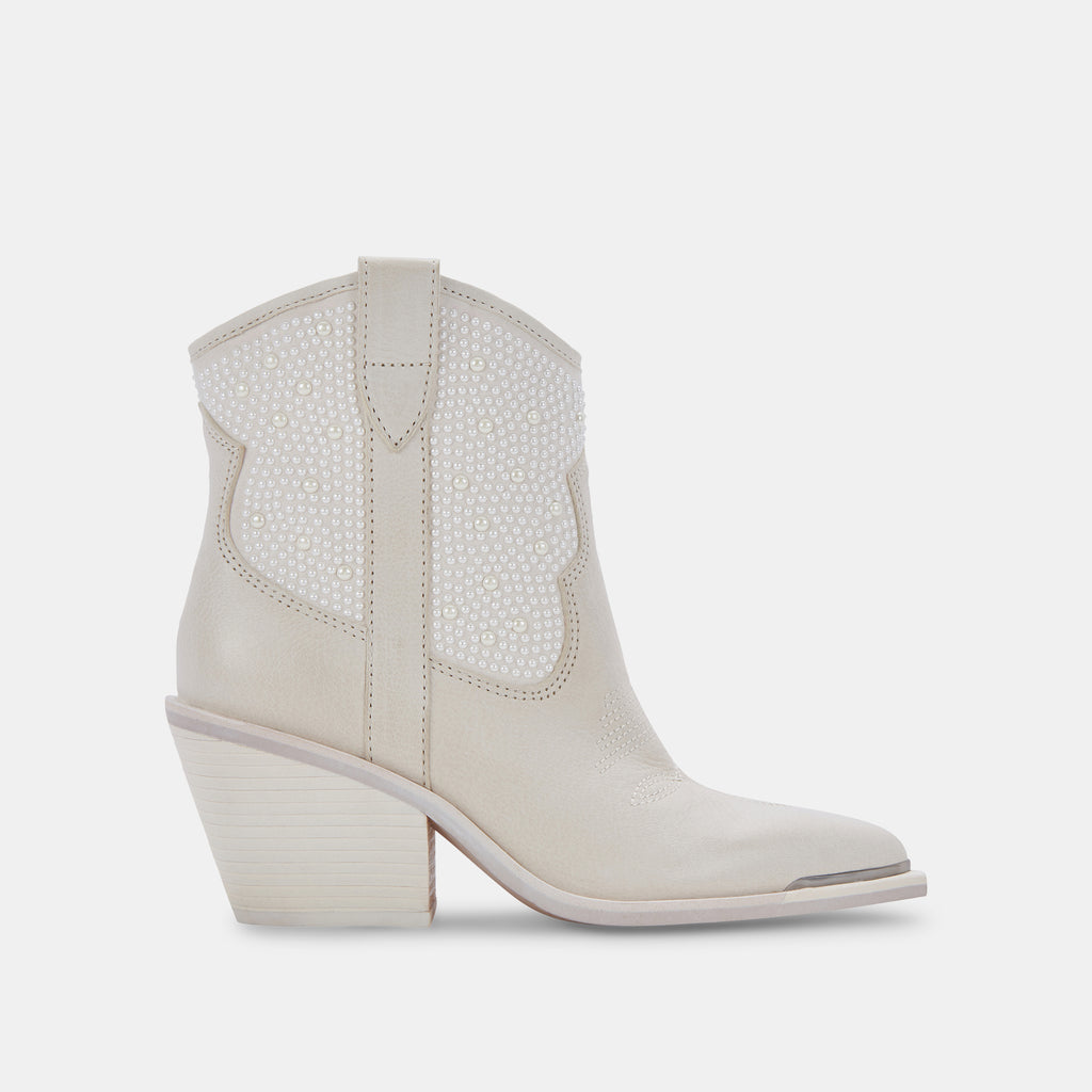 NASHE Booties Off-White Pearls | Off-White Pearls Western Boots– Dolce Vita 6872610635842
