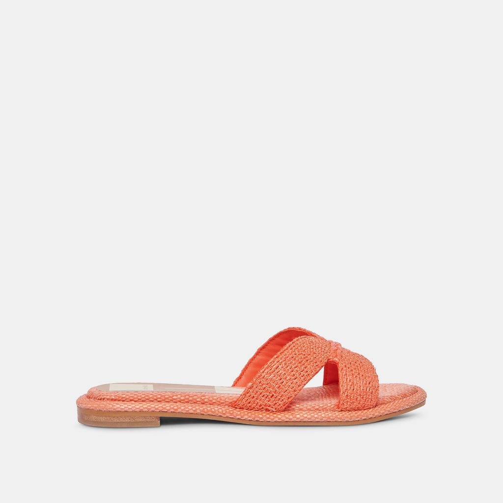 ATOMIC Flat Sandals Orange | Orange Raffia Flat Sandals– Dolce Vita 6894909620290