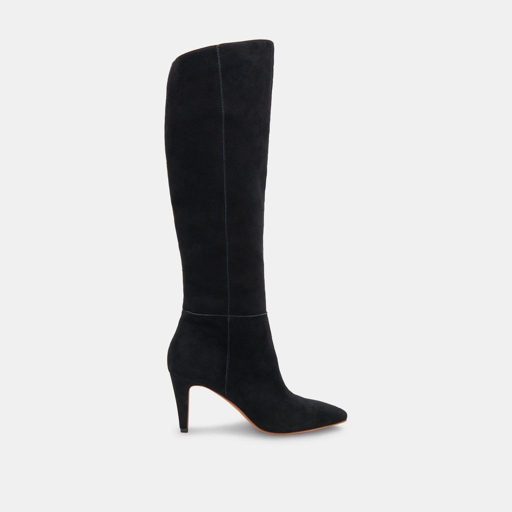 HAZE Wide Calf Boots Onyx Suede | Women's Tall Wide Calf Boots– Dolce Vita 6943098896450