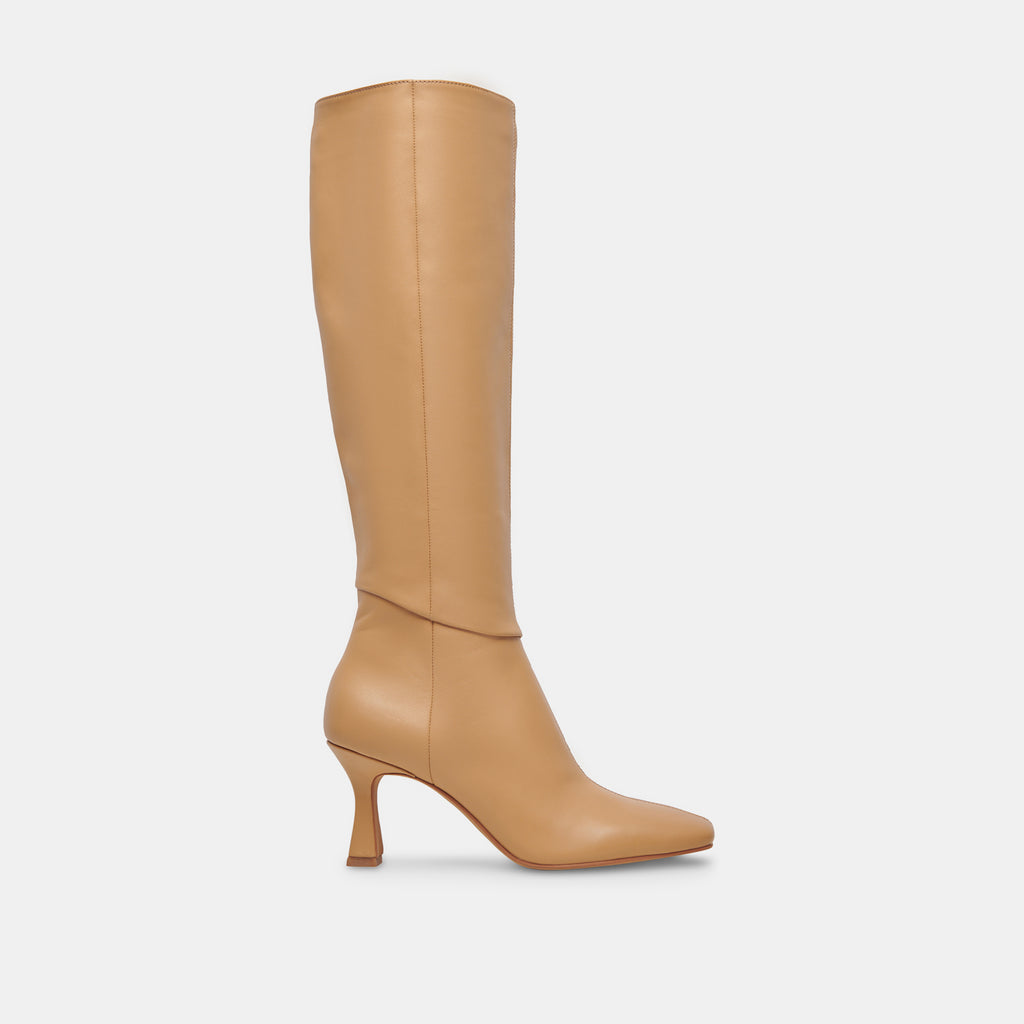 Gyra Wide Calf Tan Leather Boots | Tan Knee-High Wide Calf Boots– Dolce Vita 6943098994754