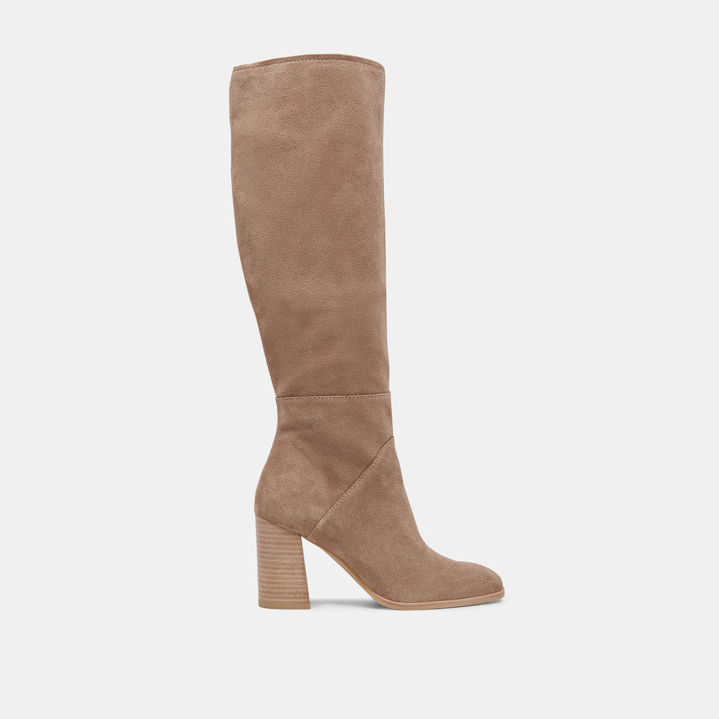 FYNN Wide Calf Boots Truffle Suede | Truffle Suede Knee-High Boots– Dolce Vita 6943099191362